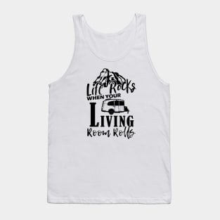 "Life Rocks" Black Imprint- Airstream Basecamp T-Shirt T-Shirt Tank Top